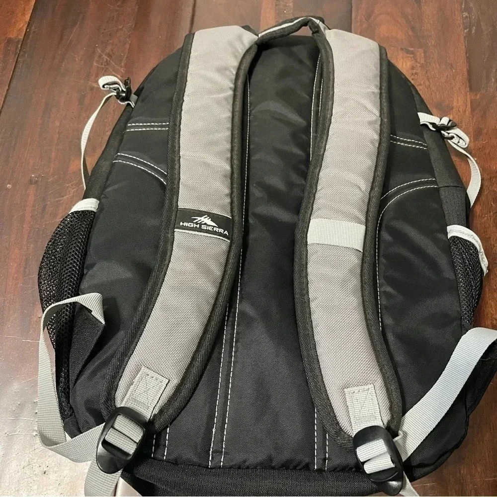 High Sierra Backpack Black And Gray Hiking School Travel